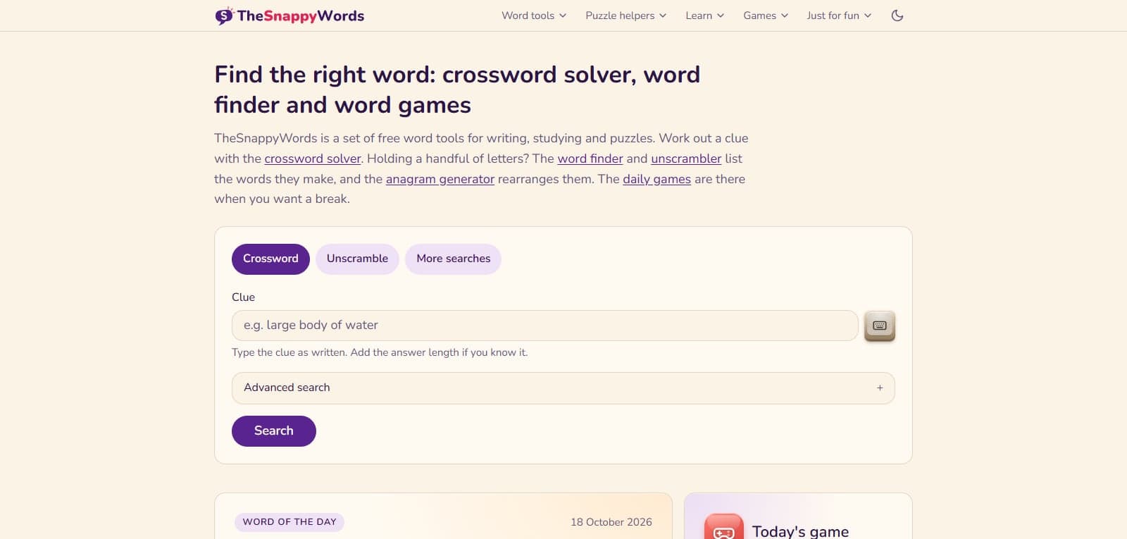 TheSnappyWords – Word Tools and Daily Games